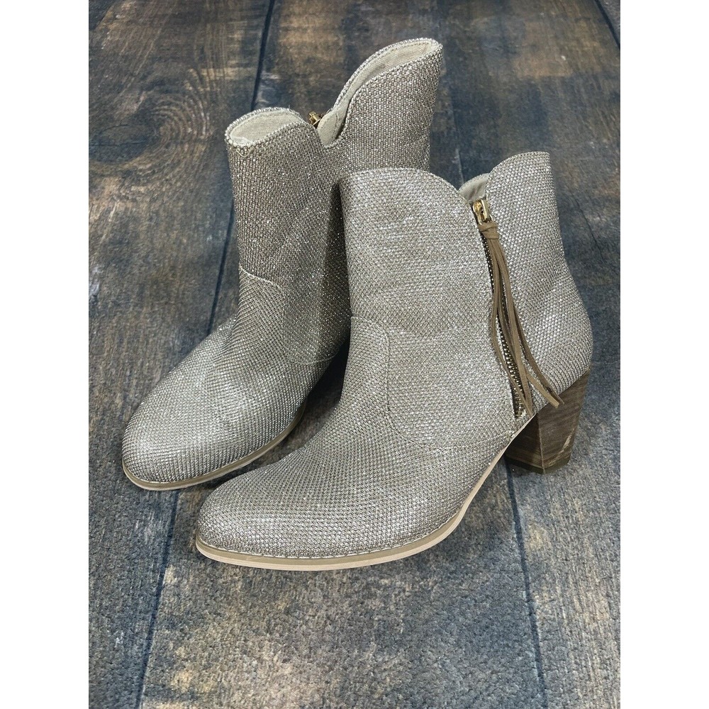 Joyfolie Women’s Size 8 Kali Gold Glitter Booties! Heel!